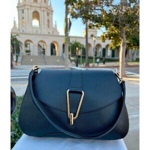 Ivan Troy Carla Black Women's Italian Leather Outdoor Crossbody Shoulder Bag